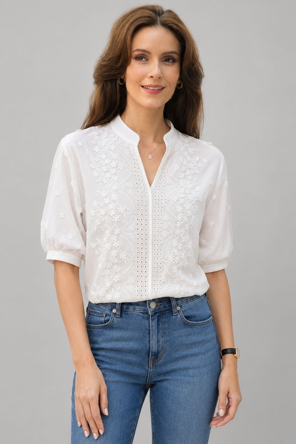 Blusa Laise Feminina Branca Sam