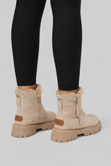 Bota Feminina Cano Curto Camurça Peluciada Padded
