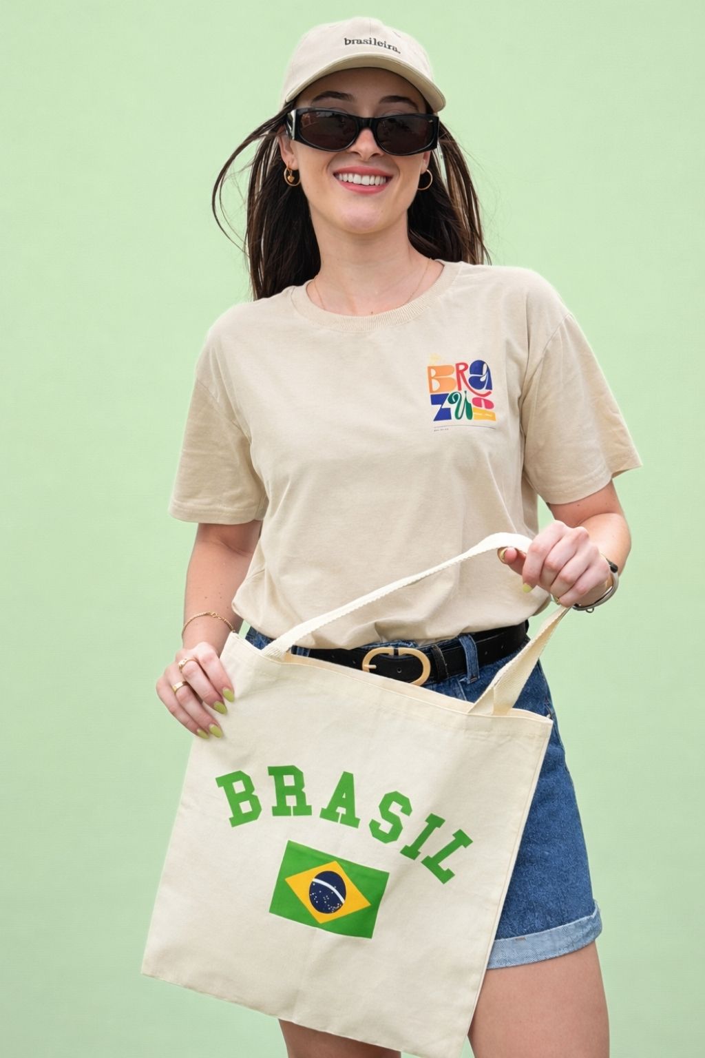 Camisa Brasil Brazuca + BONÉ E ECOBAG BRINDES