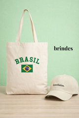 Camisa Brasil Brazuca + BONÉ E ECOBAG BRINDES