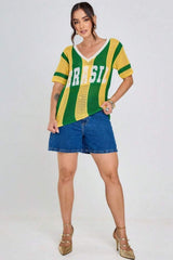 Camisa Brasil Feminina Tricot