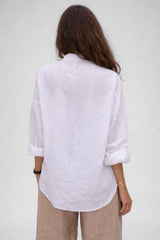 Camisa Feminina Social Branca Algodão Mariene