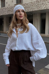 Camisa Feminina Social Branca Algodão Mariene