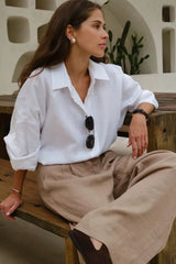 Camisa Feminina Social Branca Algodão Mariene