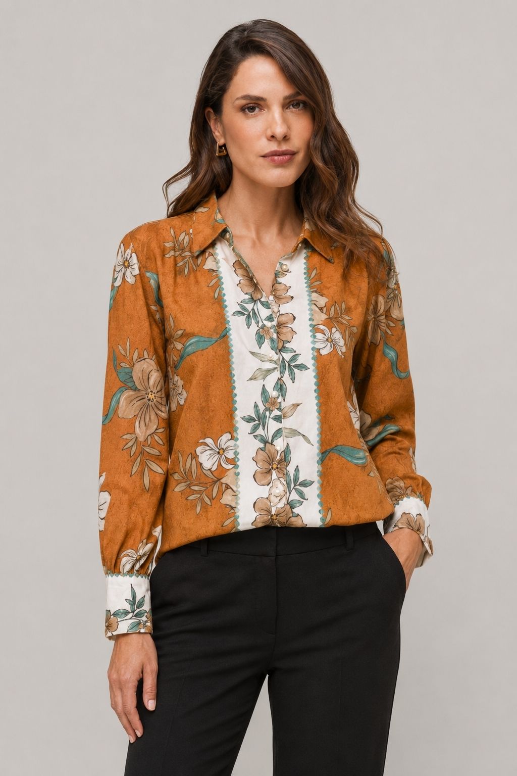 Camisa Feminina Social Estampada Sirlei