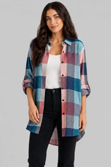 Camisa Feminina Xadrez Alongada Sabrina
