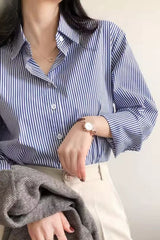 Camisa Social Feminina Listrada Stri