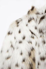 Casaco De Pelo Feminino Branco Leopard