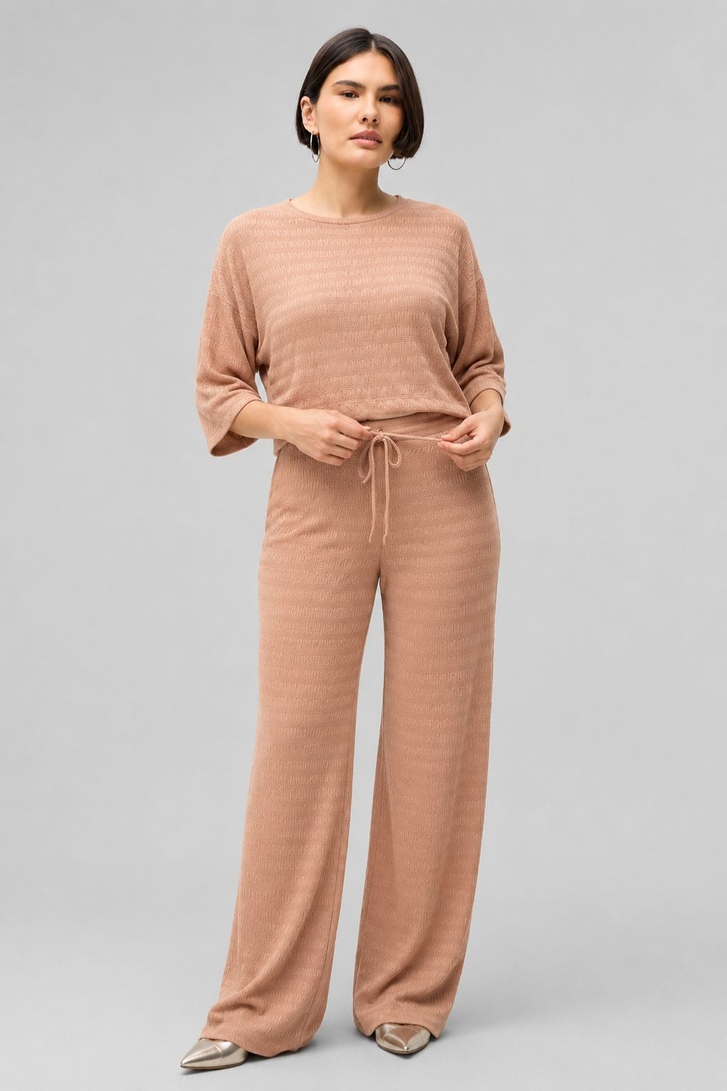 Conjunto Feminino Calça e Blusa Canelado Marta