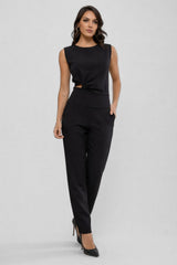 Conjunto Feminino Social Alfaiataria Calça e Blusa Preto Angelica