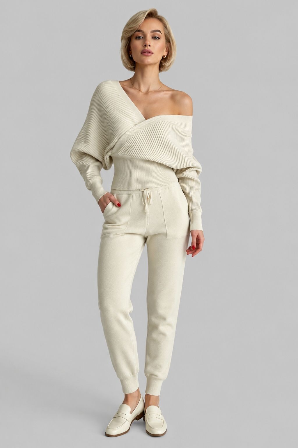 Conjunto Suéter e Calça Tricot Feminino Sacha