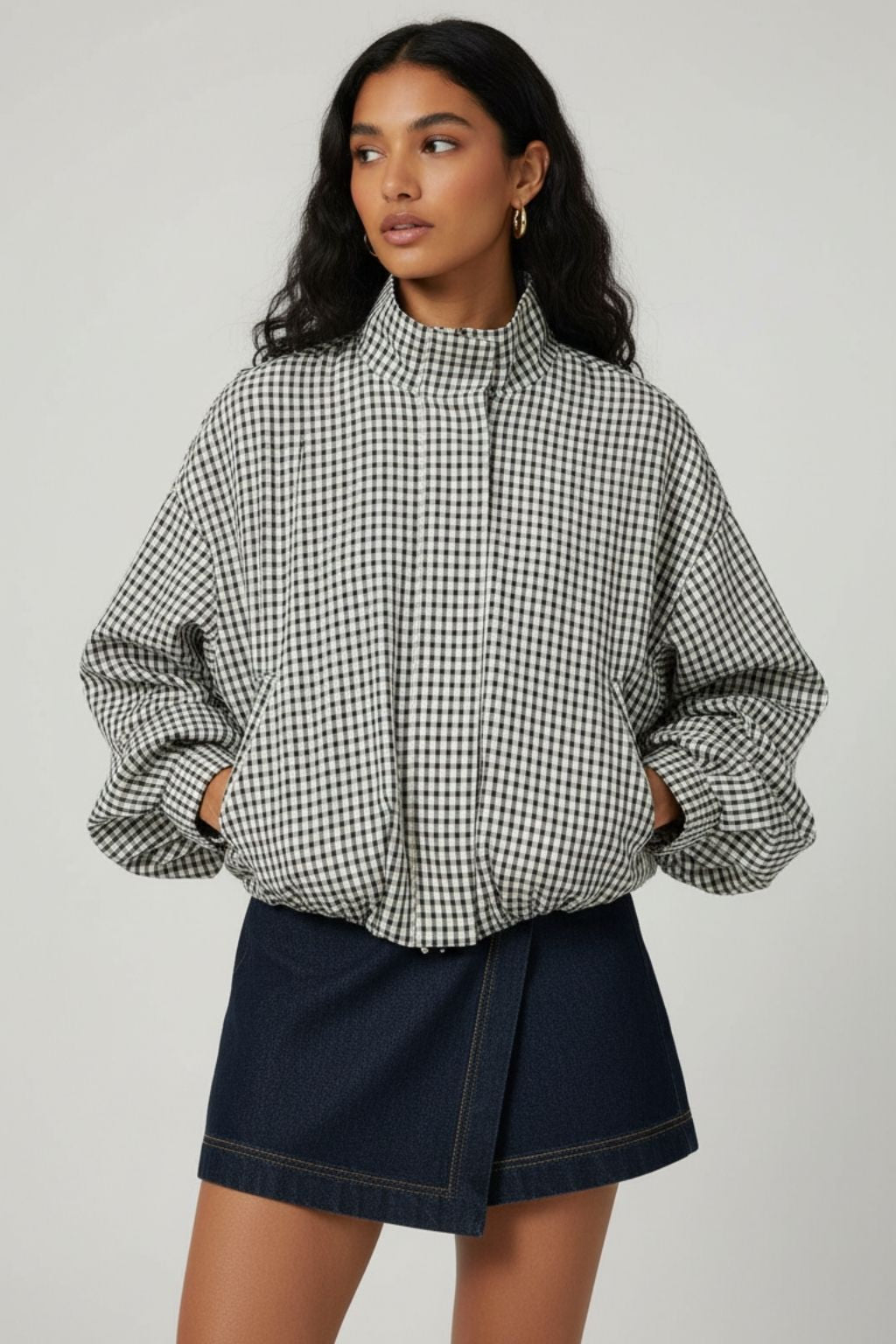 Jaqueta Bomber Xadrez Feminino Juline