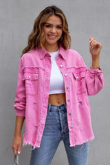 Jaqueta Jeans Feminina Colorida Andy