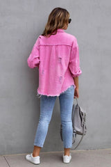 Jaqueta Jeans Feminina Colorida Andy
