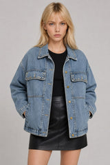 Jaqueta Jeans Feminina Com Franjas Country
