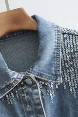 Jaqueta Jeans Feminina Paete Lindisay
