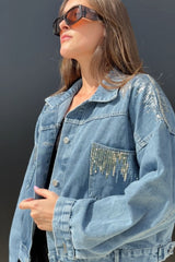 Jaqueta Jeans Feminina Paete Lindisay