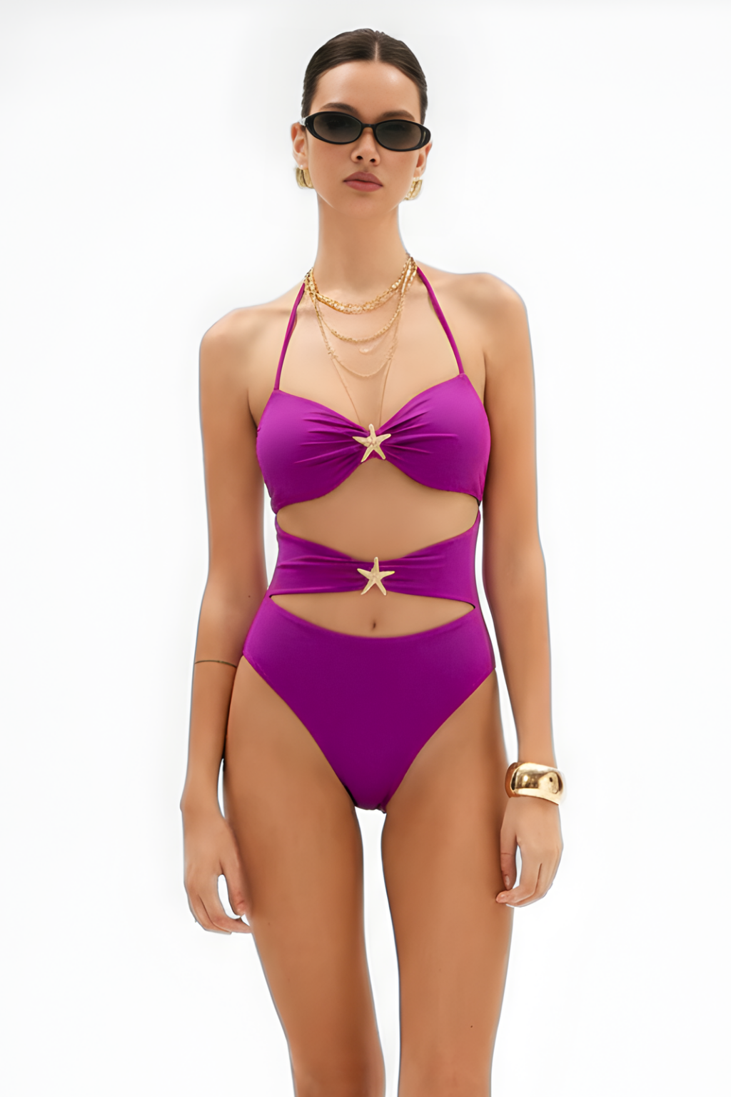 Maiô Feminino Elegante Roxo Star
