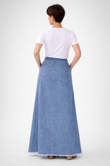 Saia Jeans Longa De Cintura Alta Miriam