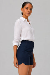 Short Alfaiataria Feminino Azul Paula