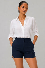 Short Alfaiataria Feminino Azul Paula