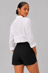 Short Alfaiataria Feminino Preto Paula