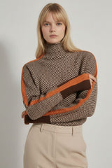 Suéter Feminino Marrom Gola Alta Ariadne