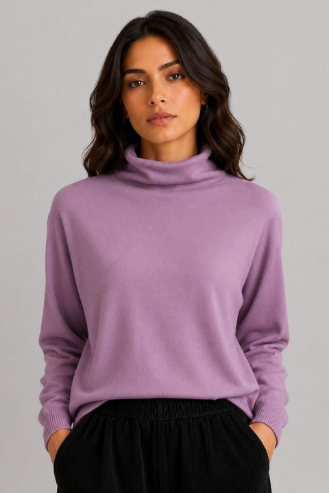 Suéter Feminino Tricot Gola Alta Hery