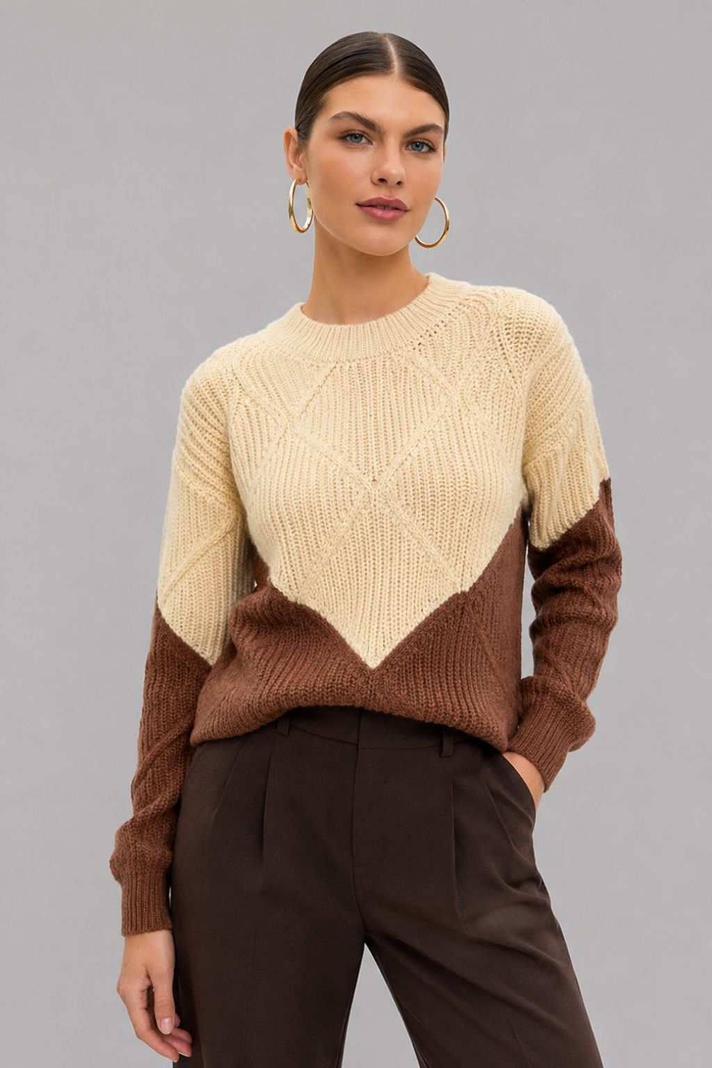 Suéter Feminino Tricot Marrom Alaide