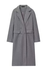 Trench Coat De Lã Feminino Cinza Vic