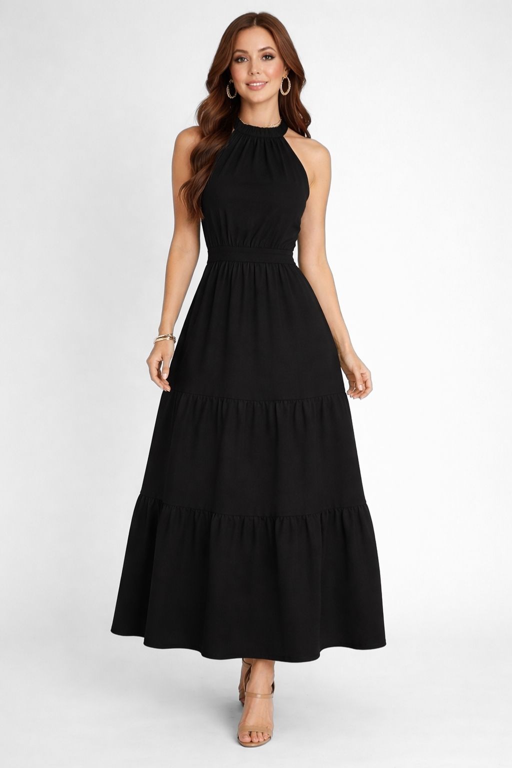 Vestido 3 Marias Longo Preto Kleo
