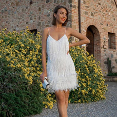 Vestido Festa Curto Com Franjas Shine FLASH