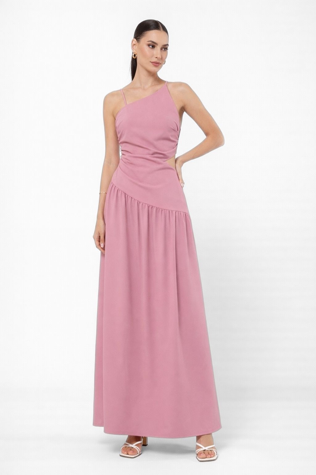 Vestido Longo de Festa Elegante Rosa Carina