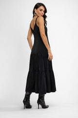 Vestido Midi Elegante Preto Fabi